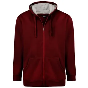 Uptheir Fleece Zip Thru Hoody in Burgundy