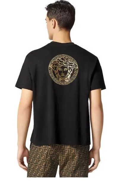 VERSACE  |Collaboration Short Sleeves Logo Luxury T-Shirts