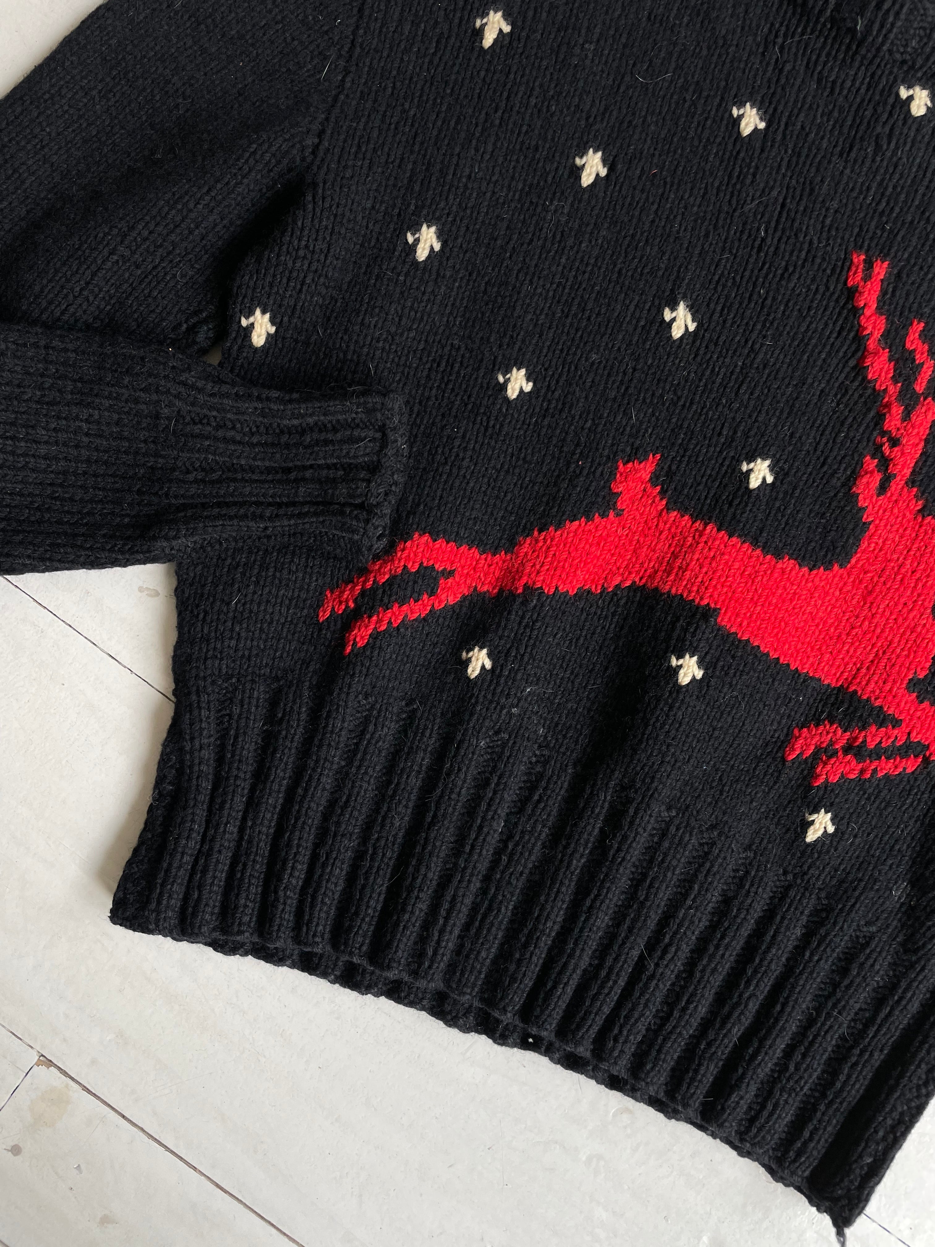 Vintage 1940s Reindeer Sweater