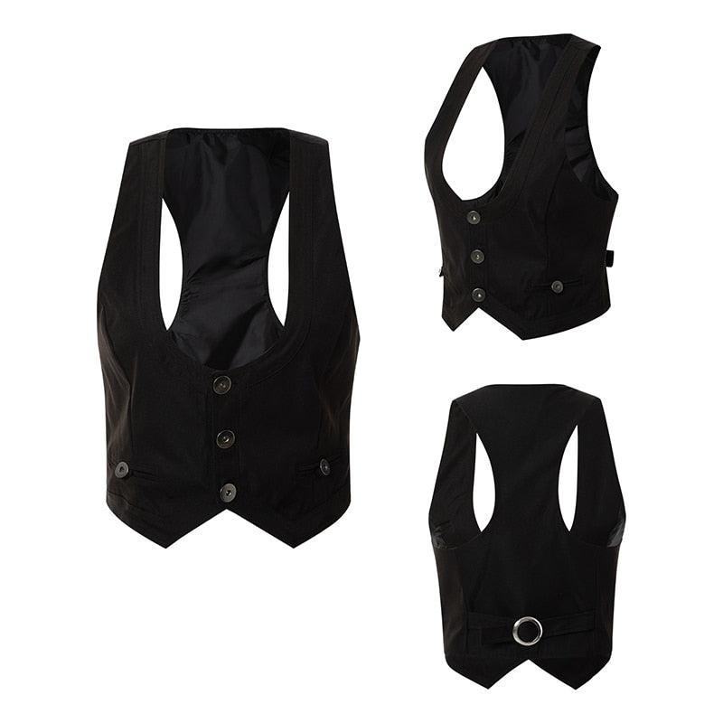 Vintage Steampunk Waistcoat Vest - Racerback Style for Dressy Tuxedo Suits