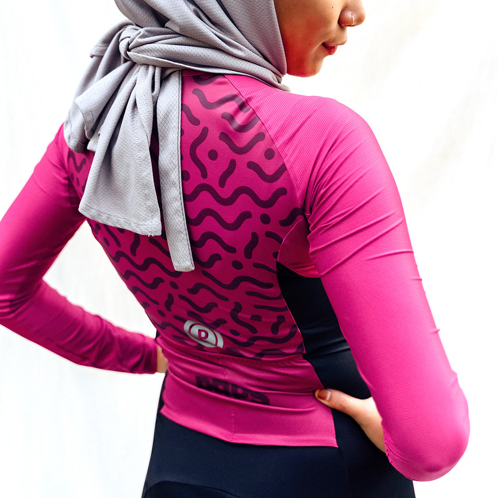 Women Full Length ELITE Tri Suit (Long Sleeve - Amaranth Red)