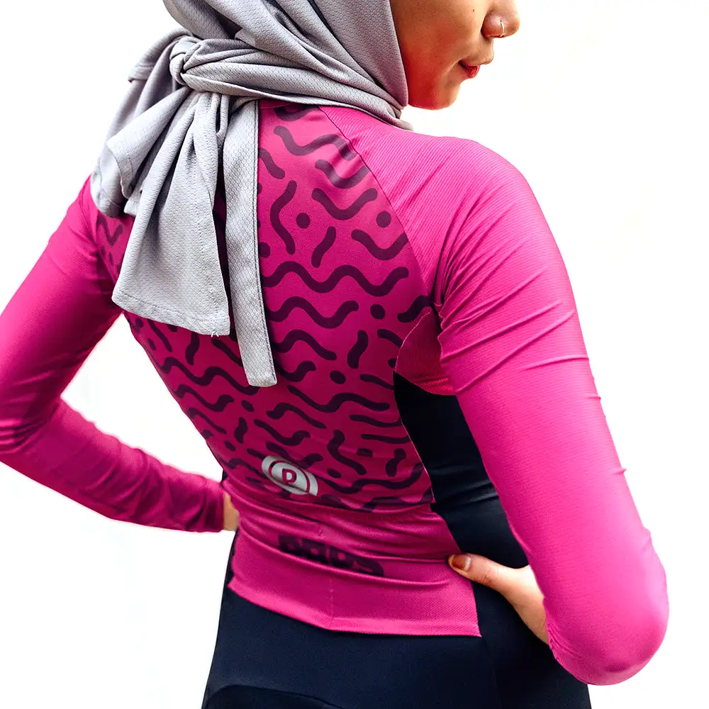 Women Full Length ELITE Tri Suit (Long Sleeve - Amaranth Red)