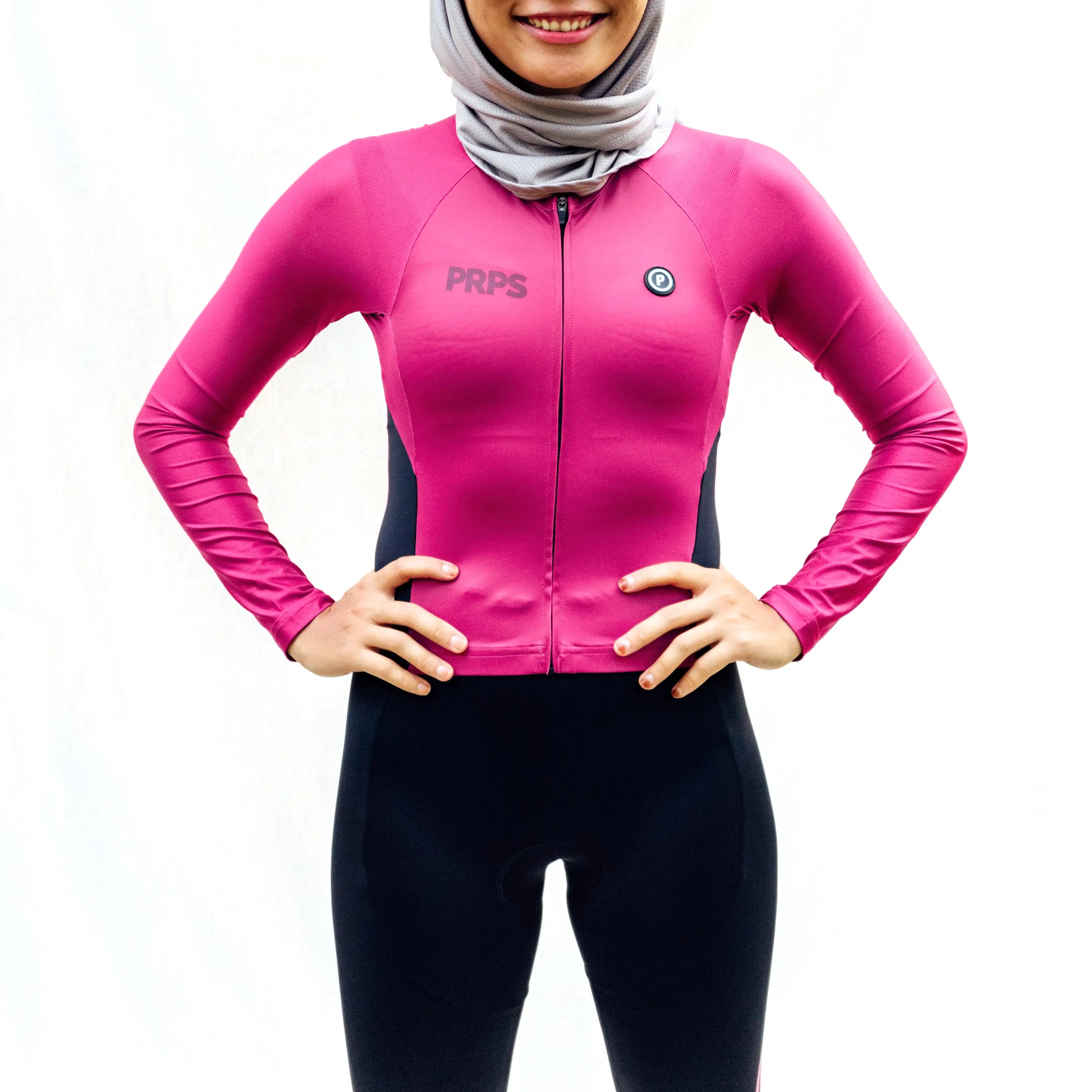 Women Full Length ELITE Tri Suit (Long Sleeve - Amaranth Red)