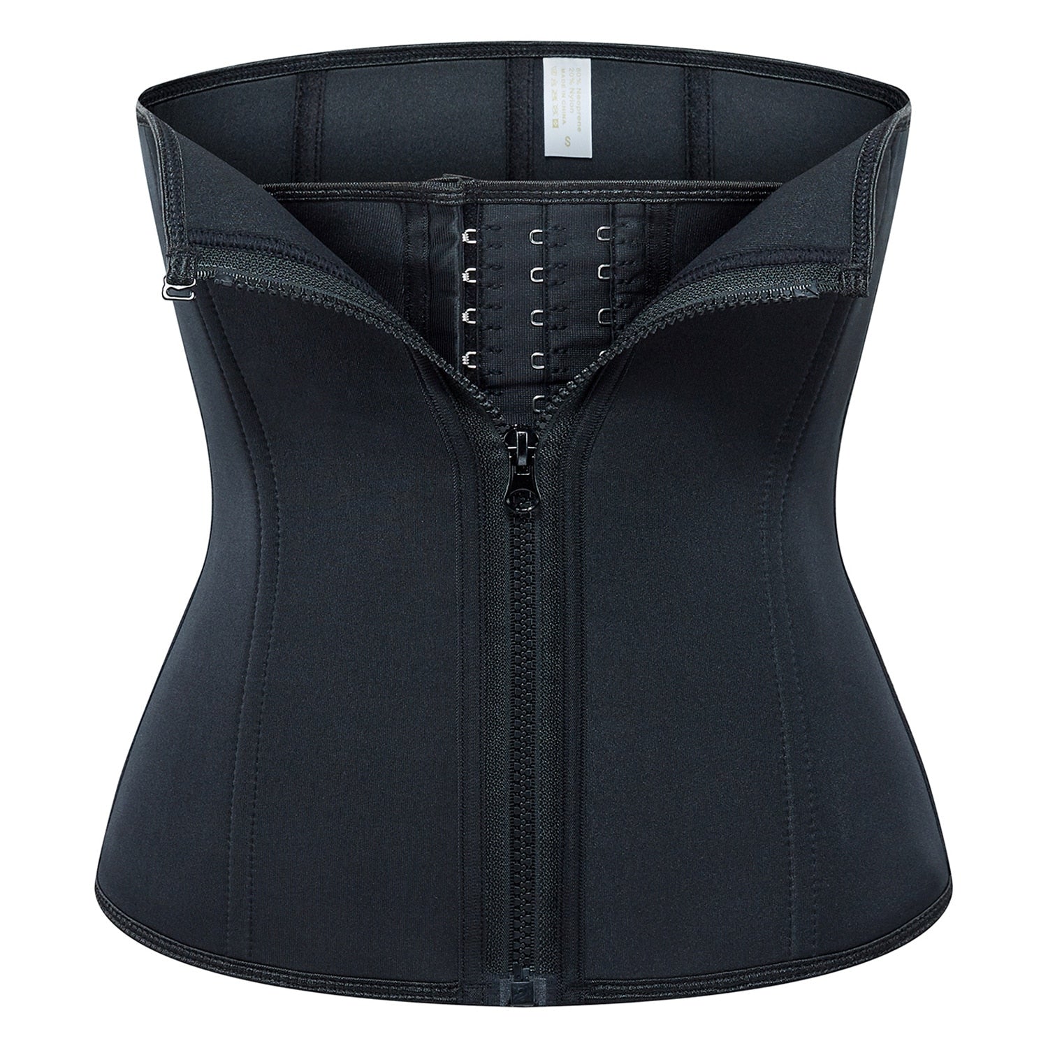 Women's Black Zipper Cincher Corset Slimming Tummy Bodysuit Shapers