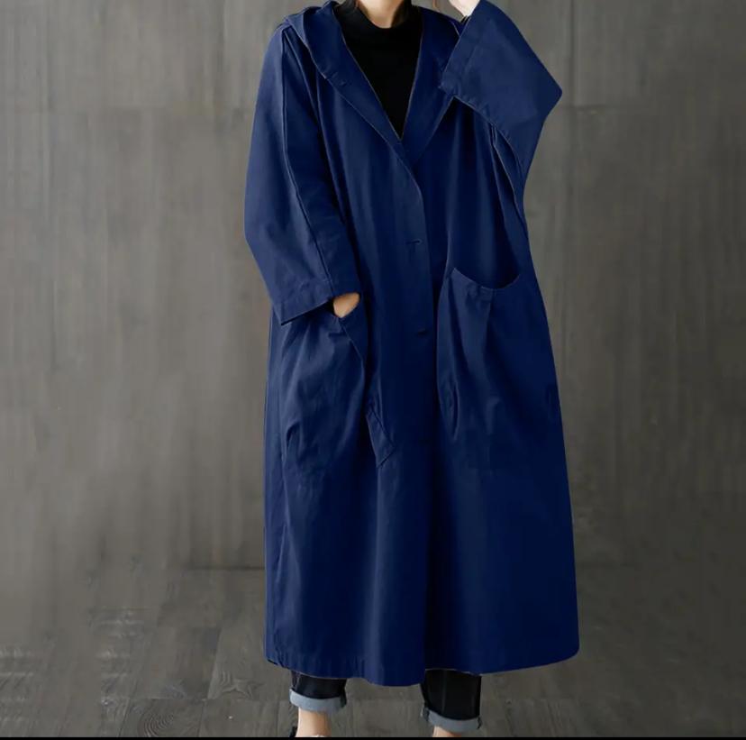 Womens Long Breasted Trench Coat Midi Length Overcoat Women's Casual Jackets Style Coat Women B-27564