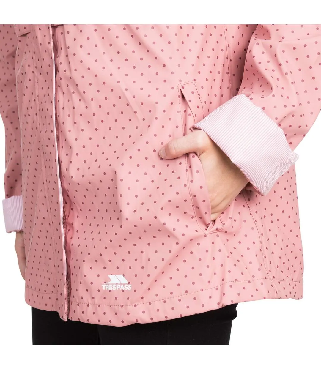 Womens/ladies splosh polka dot tp50 waterproof jacket dusty rose Trespass