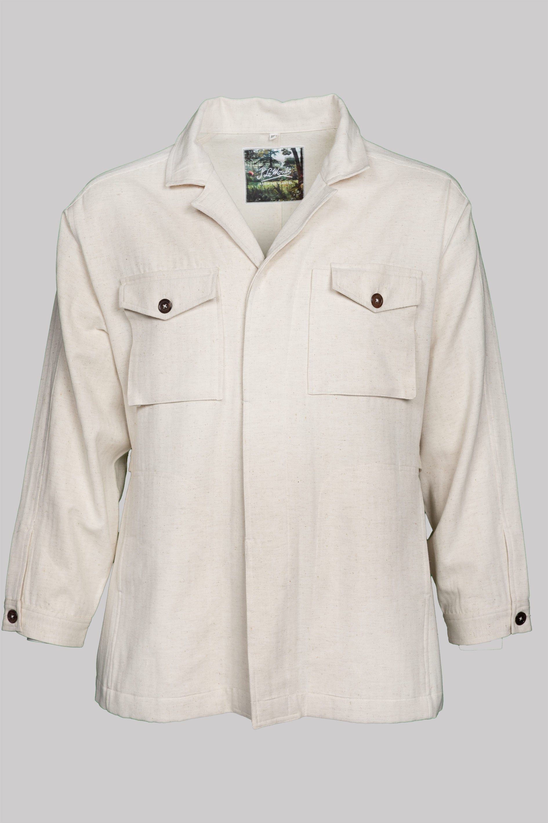 WORK-JACKET NATURAL 100% COTTON Herringbone-Thick