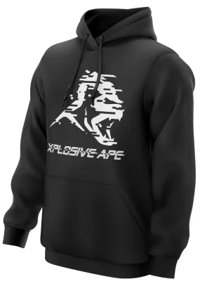 Xplosive Ape Glitch Overhead Hoody With Chest Print - Black