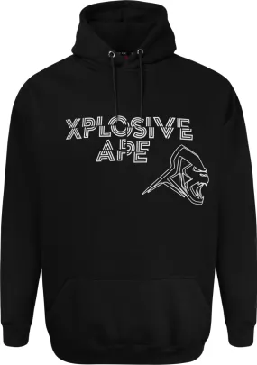 Xplosive Ape Neon Overhead Hoody With Chest Print - Black