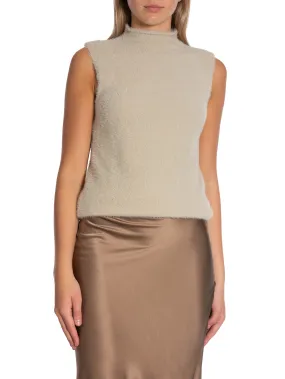 YAYA SWEATER FLUFFY SLEEVELESS BROWN