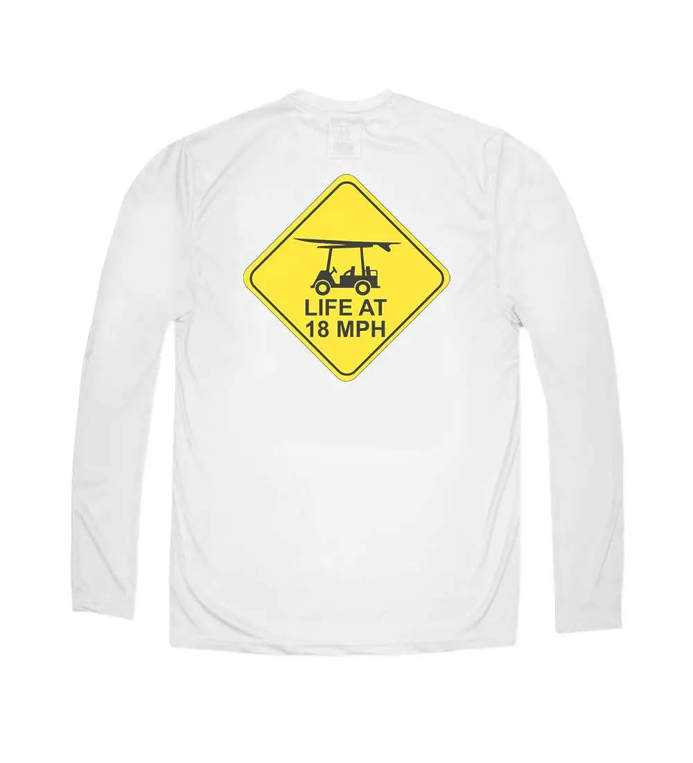 Youth Performance Long Sleeve 18 MPH Sign T-Shirt - Pearl Grey