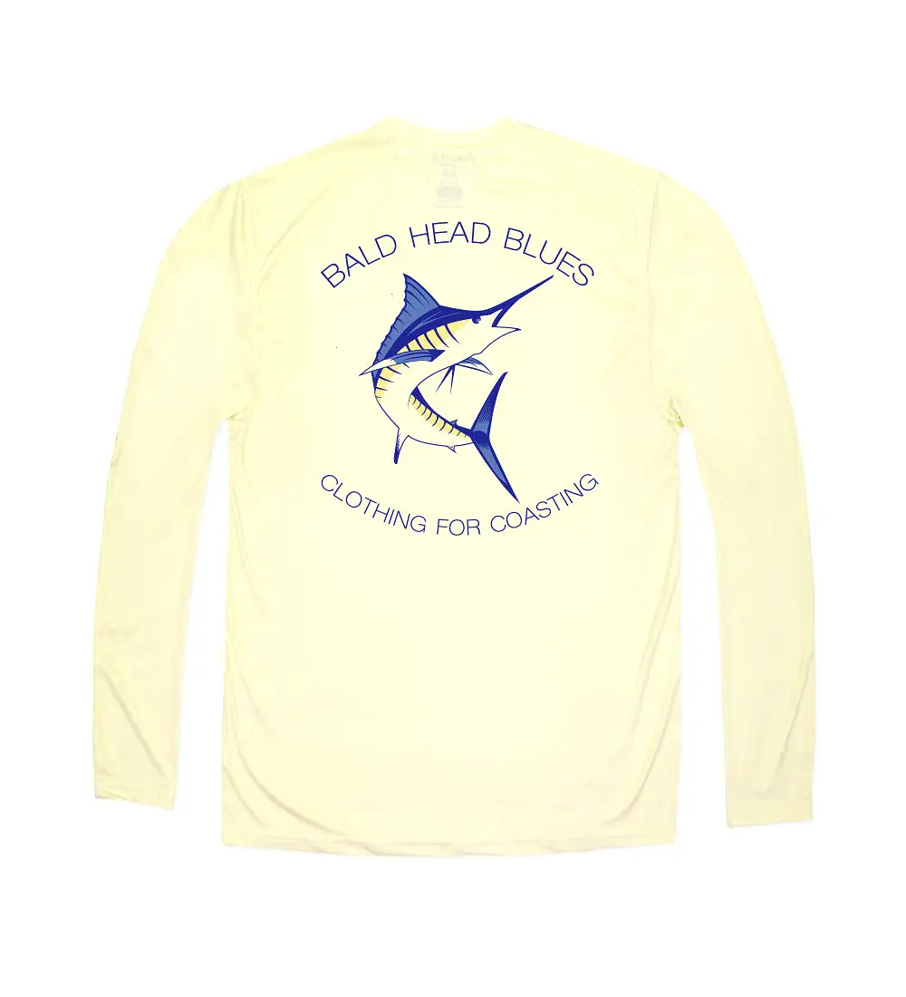 Youth Performance Long Sleeve Marlin T-Shirt - Yellow