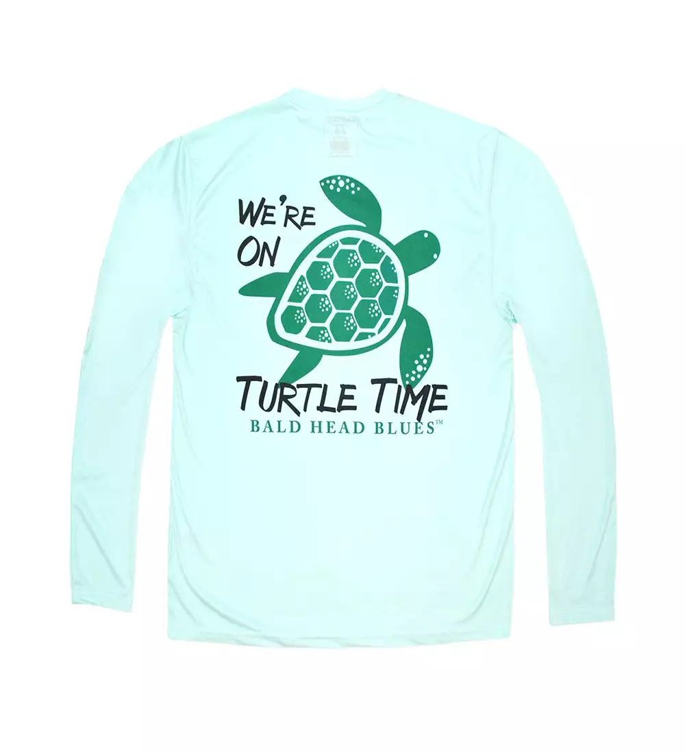 Youth Performance Long Sleeve Turtle Time T-Shirt - Seagrass