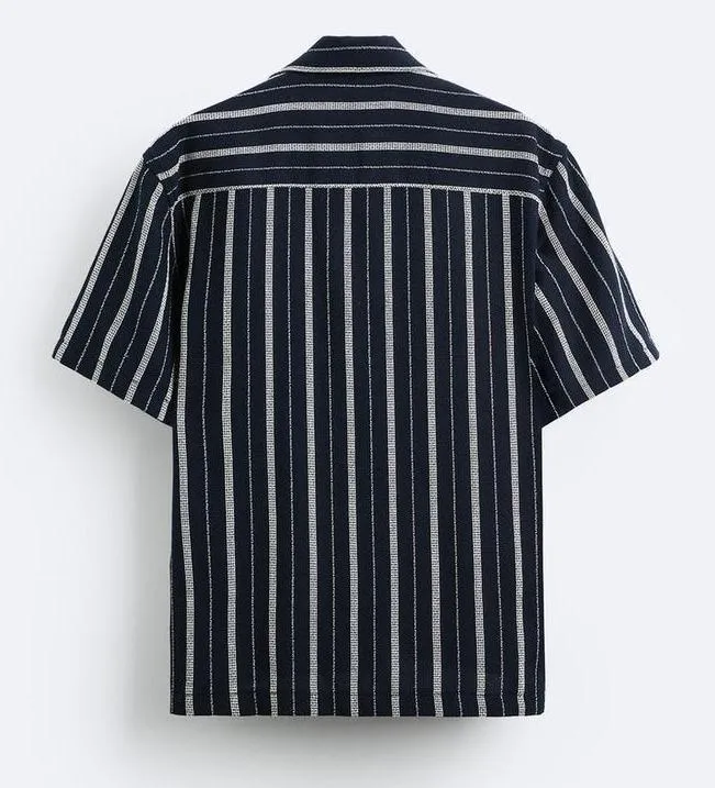 ZARA  |Stripes Short Sleeves Shirts